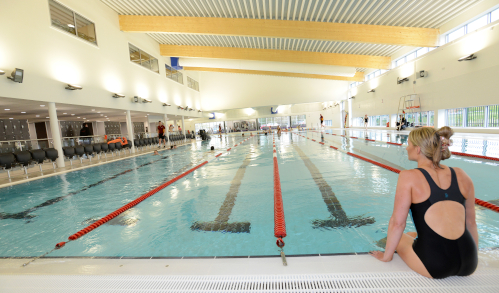 Swimmer overlooking Newark Sport and Fitness Centre pool