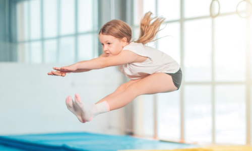 Trampoline mid jump