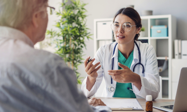 Doctor with patient