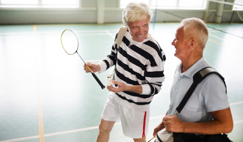 Gentlemen badminton players