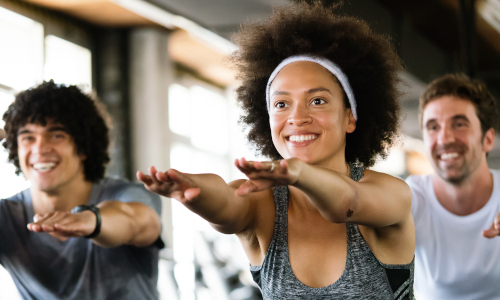 People enjoying exercise class