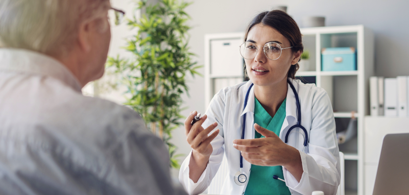Doctor with patient