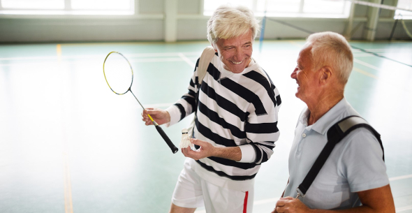 Gentleman badminton players